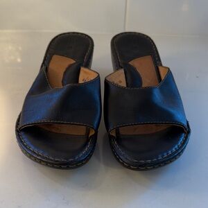 Born Black Leather Mules